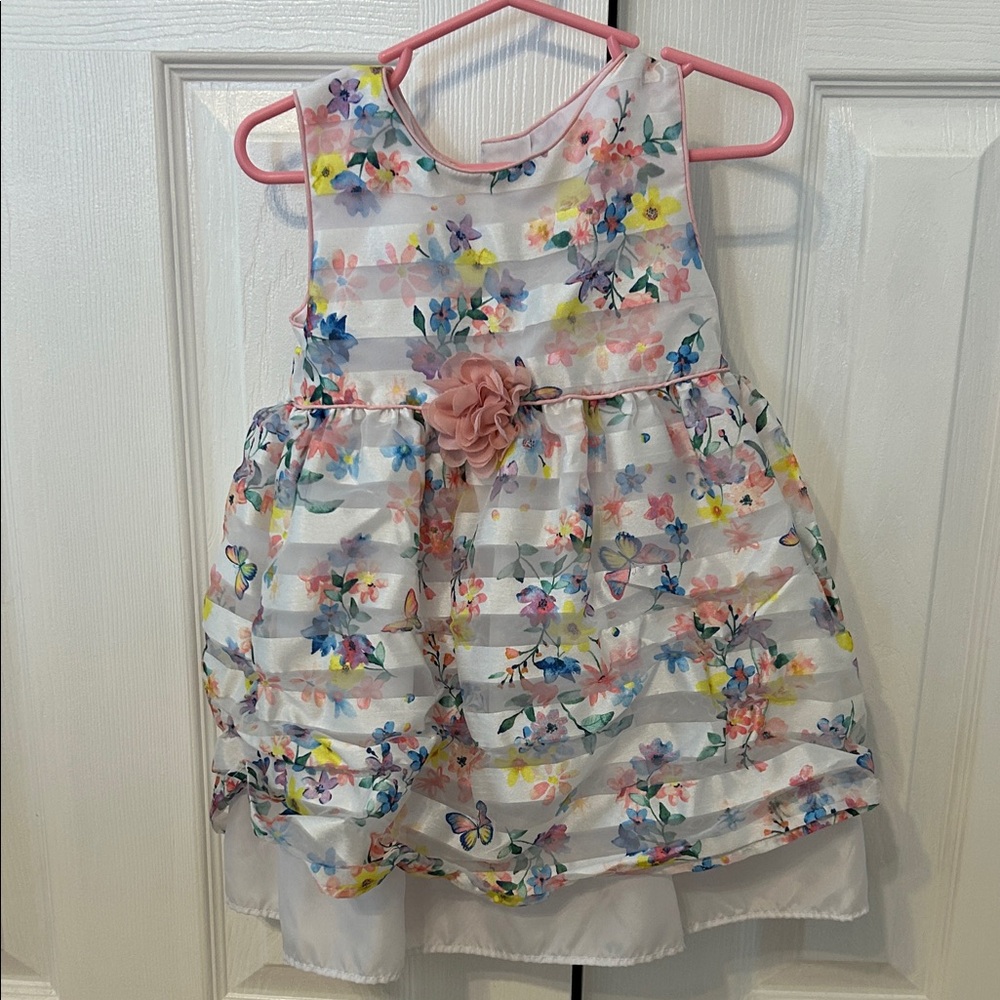 Wonder Nation Floral Striped Dress - Multicolor